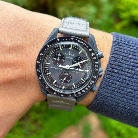 Grey Black Chronograph Watch