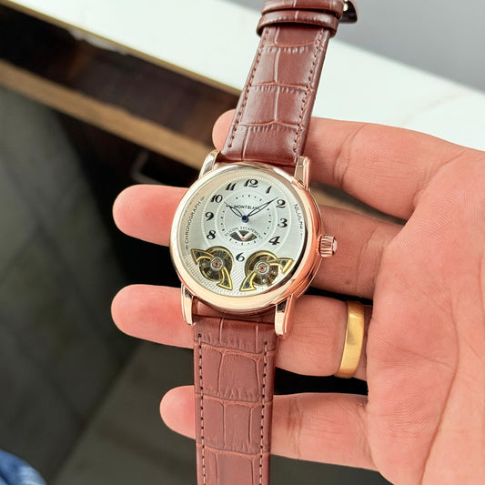 Brown White Automatic Watch