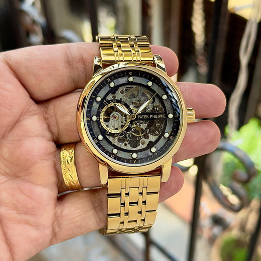Gold Black Automatic Watch