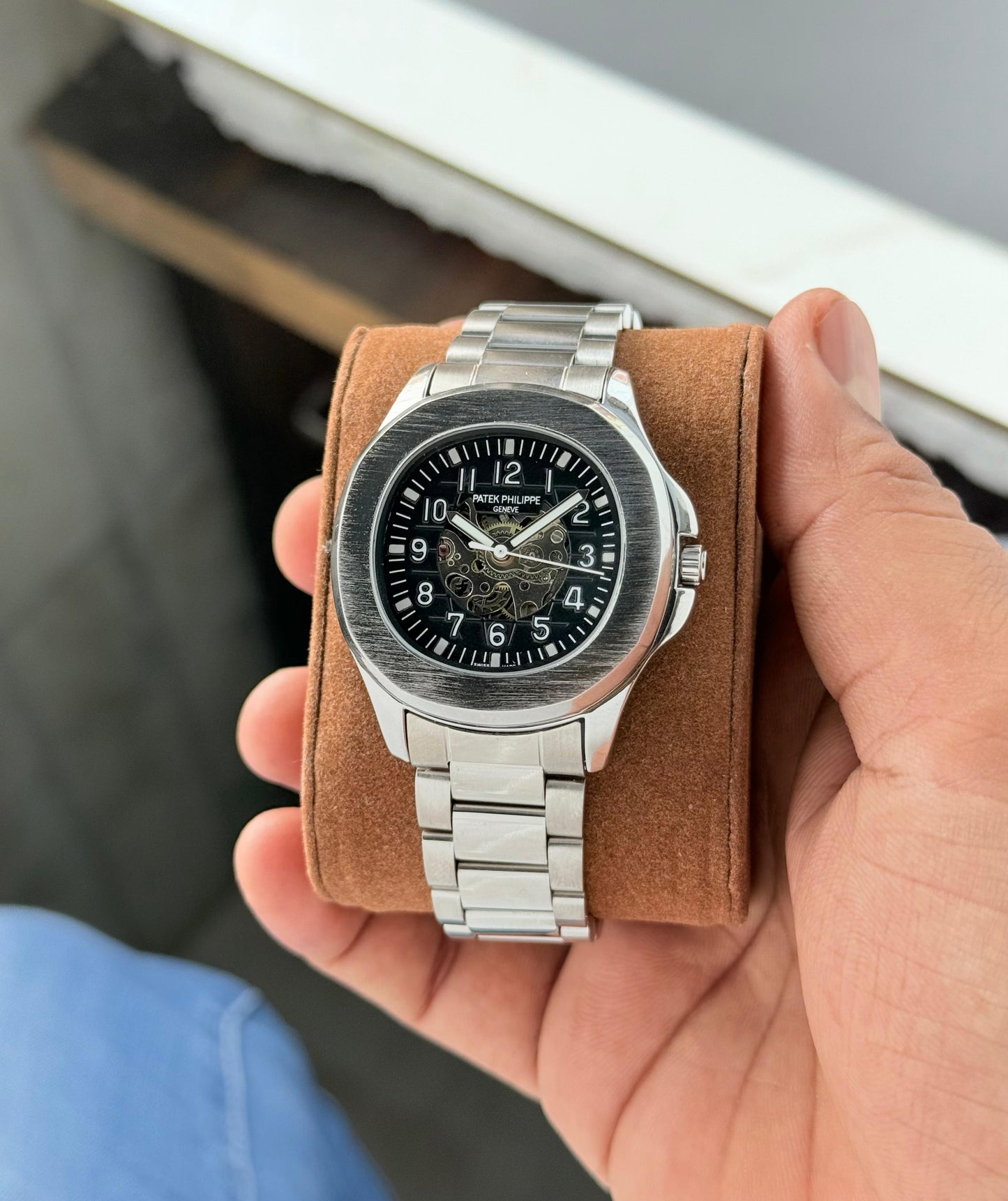 Black Silver Automatic Watch