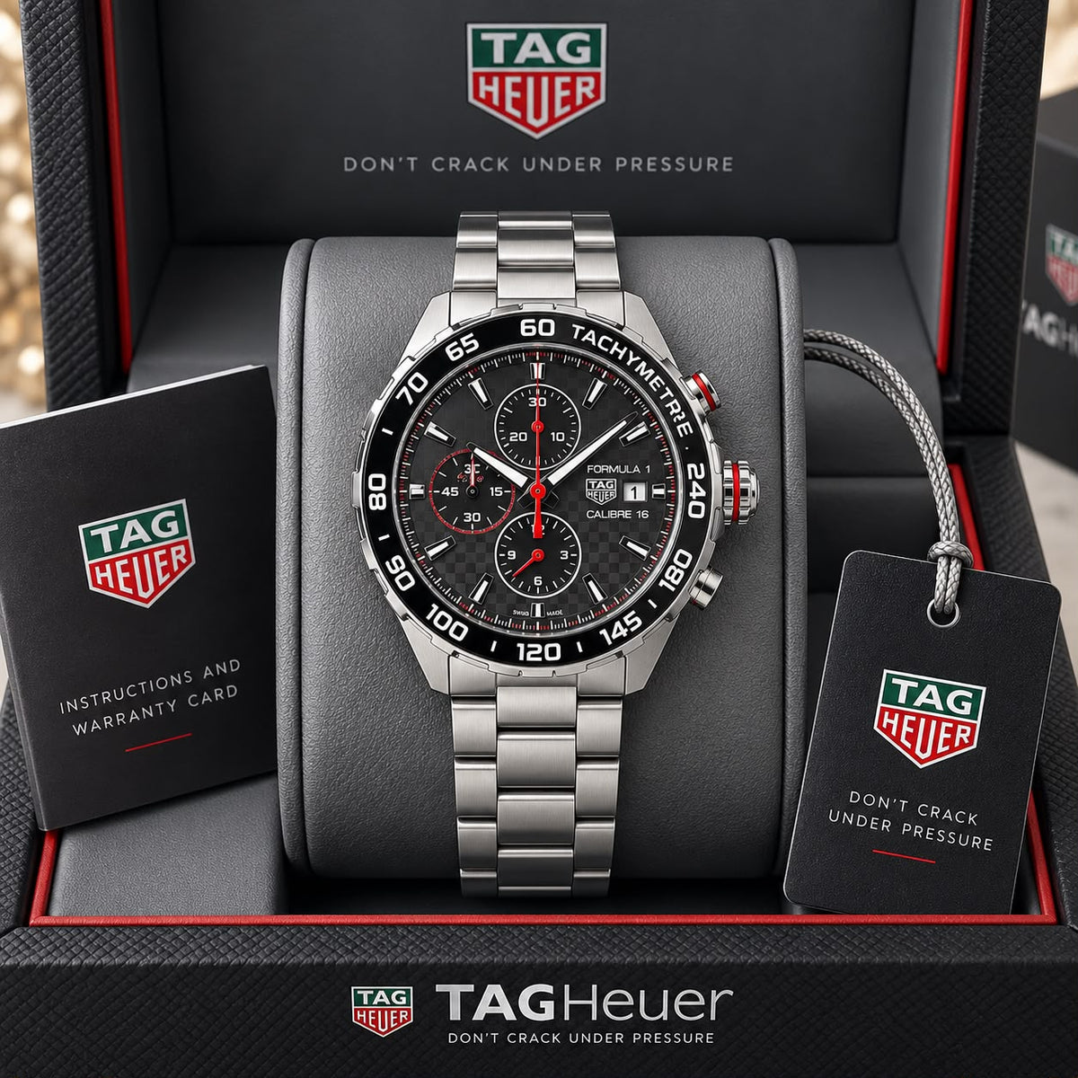 Silver Black Chronograph Premium Watch