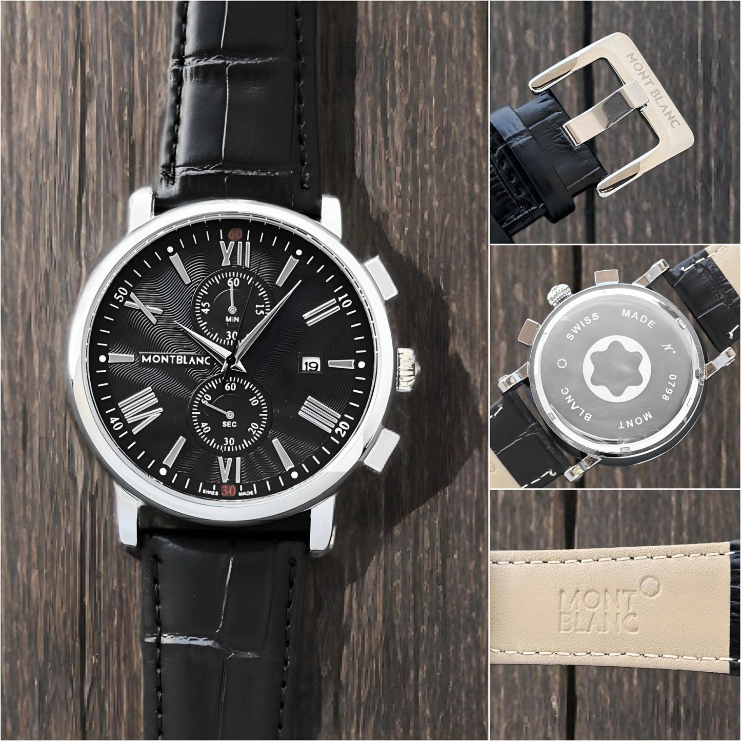 Black Silver Chronograph Watch