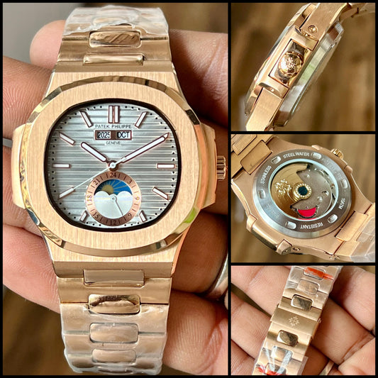 Rose Gold Grey Automatic Watch