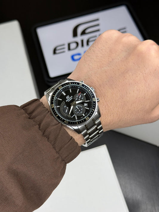 Silver Black Metal Watch