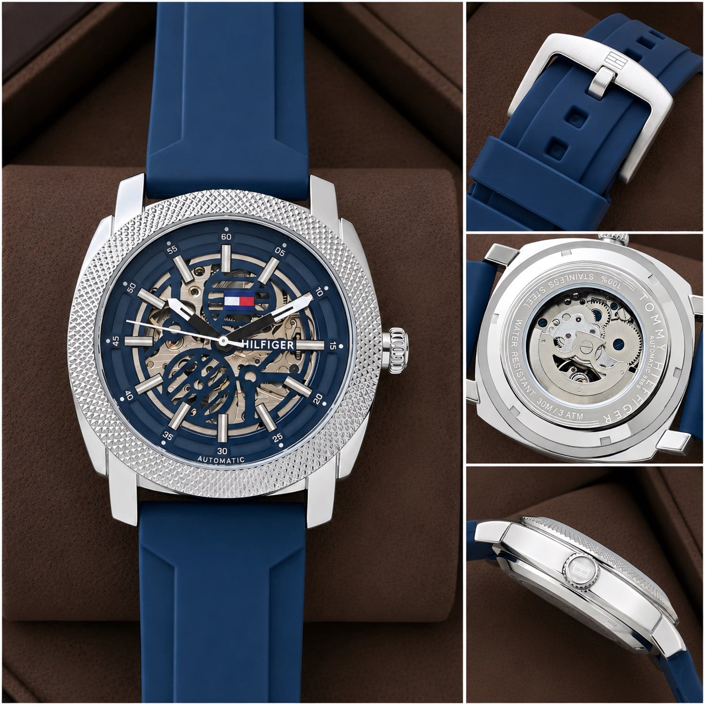 Blue Silver Automatic Watch