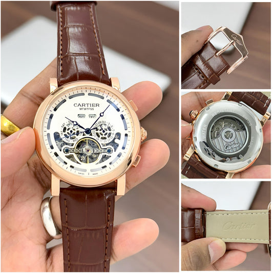 Brown White Automatic Watch