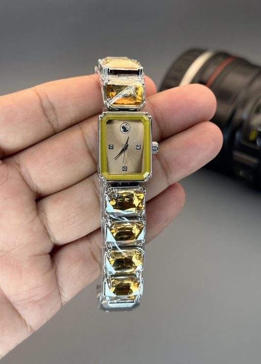 Yellow Crystal Women's Watch
