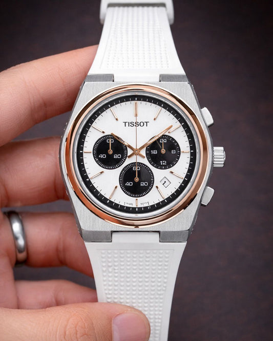 White Dual Tone Fibre Watch