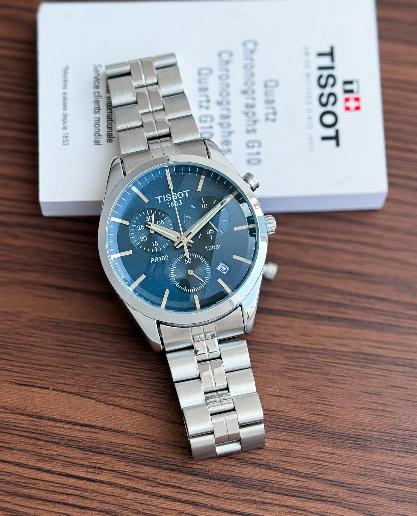 Silver Blue Metal Watch