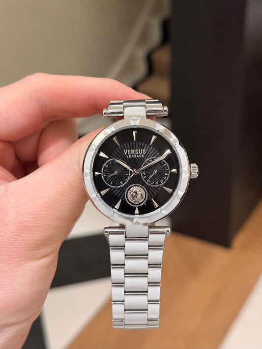 Silver Black Women Chronograph Watch