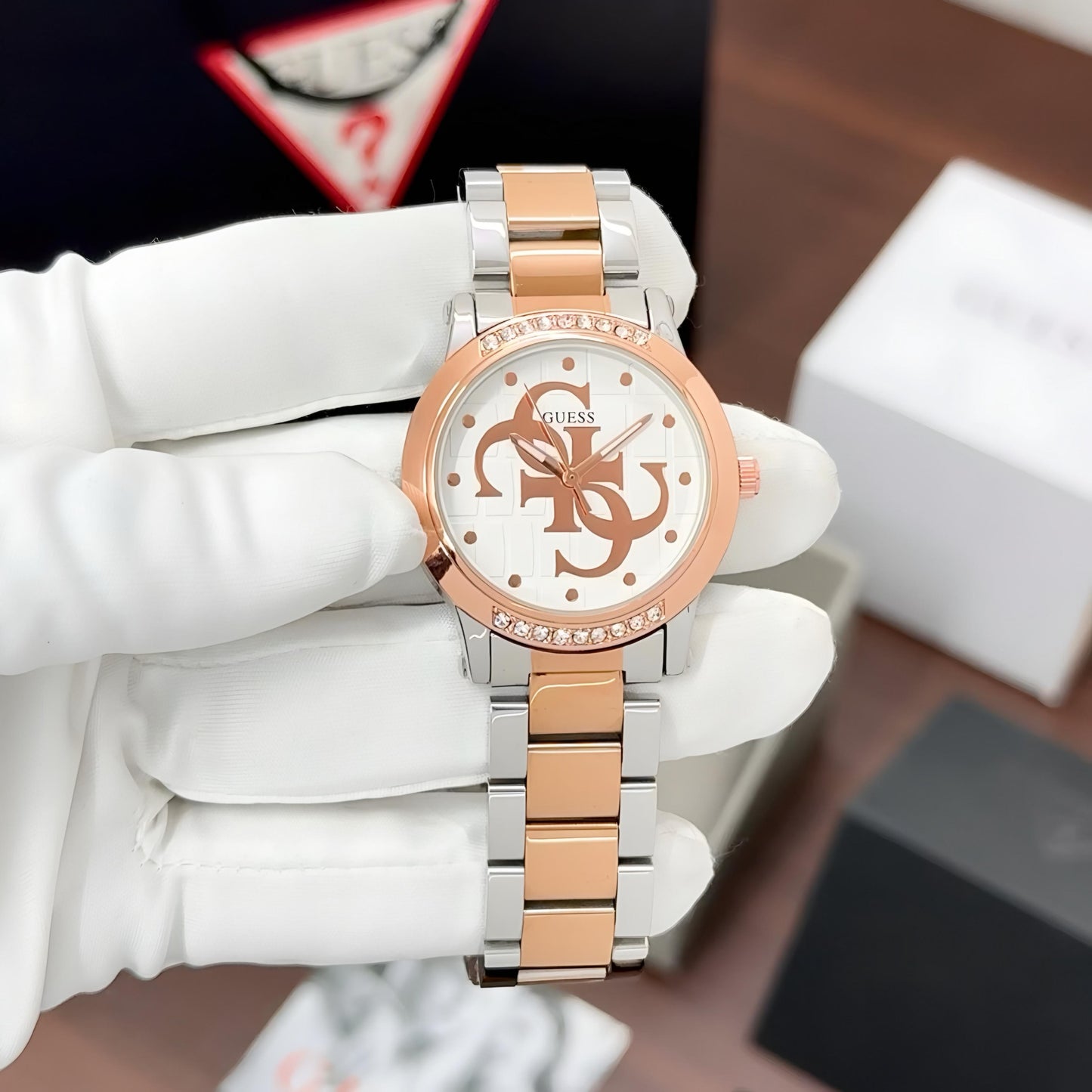 Silver Rose Gold Women's Metal Watch