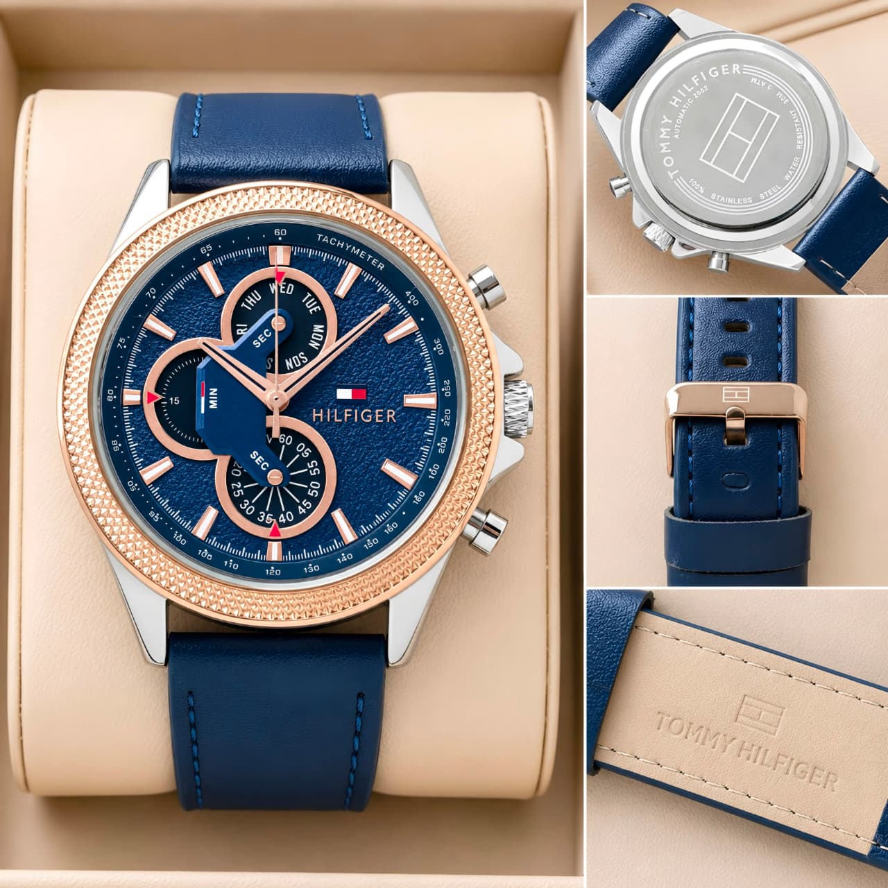 Blue RoseGold Chronograph Watch