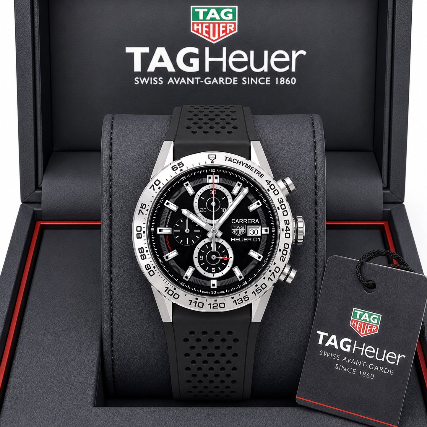 Black Silver Chronograph Watch