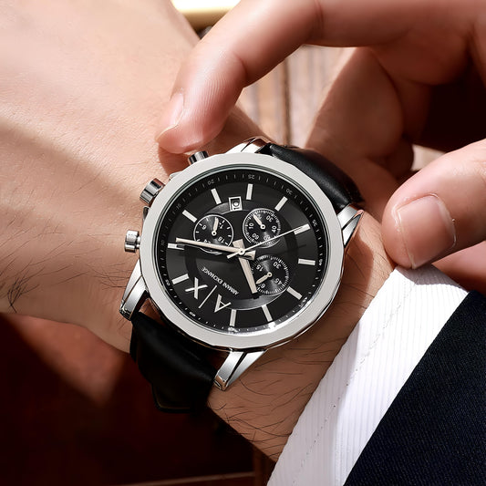 Black Silver Chronograph Watch