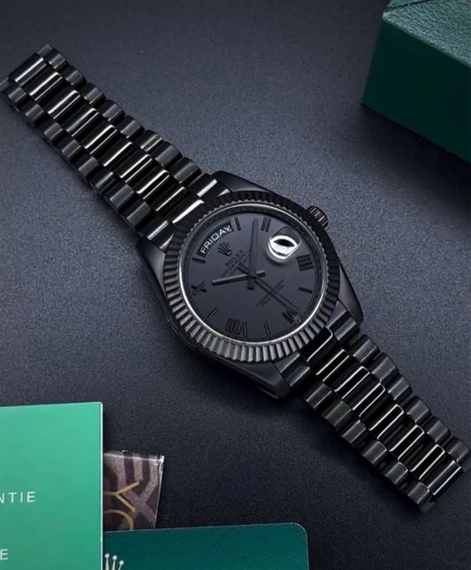 All Black Day Date Watch