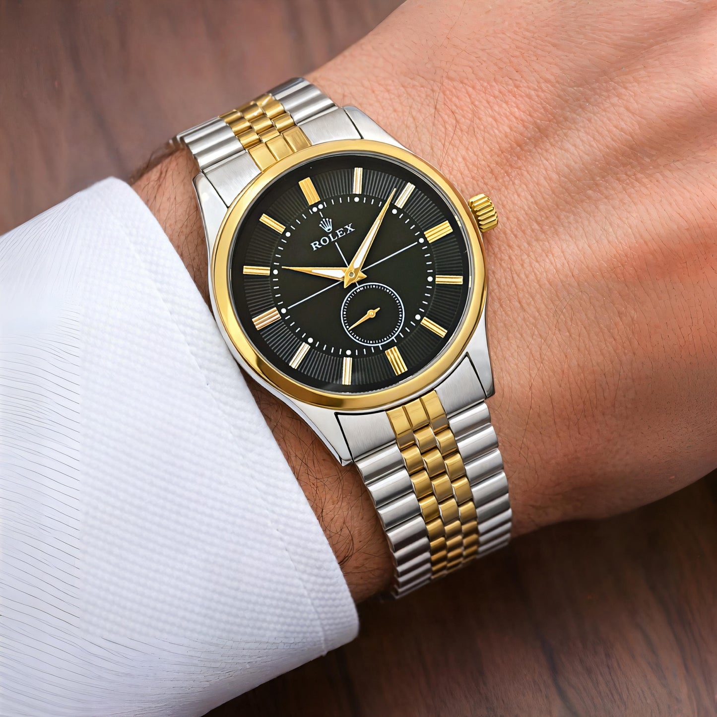 Silver Gold Black Classic Watch