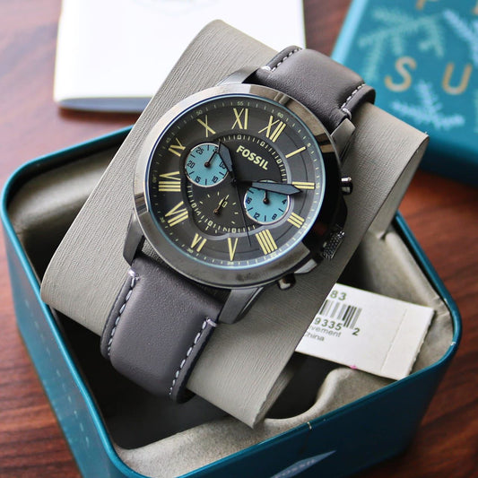 Grey Blue Chronograph Watch