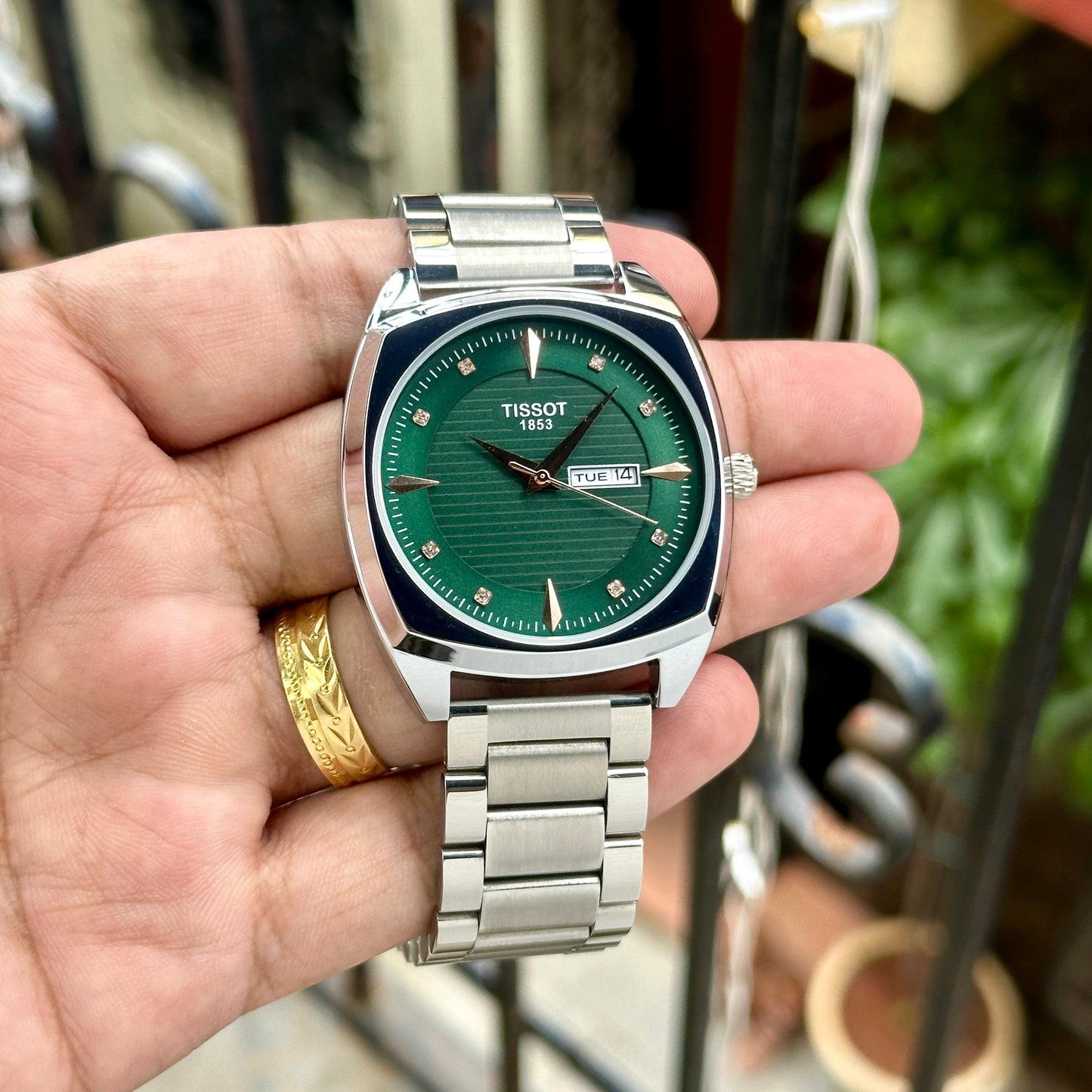 Silver Green DayDate Watch
