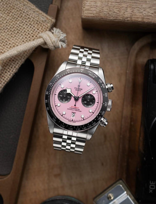 Silver Pink Metal Watch