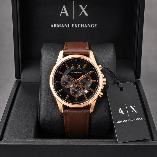 Brown Black Chronograph Watch