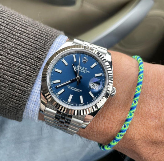 Silver Blue Automatic Watch