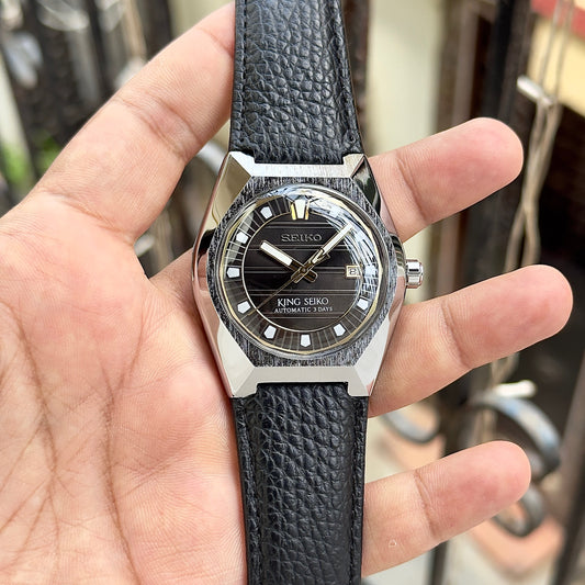 Full Black Automatic Leather Watch