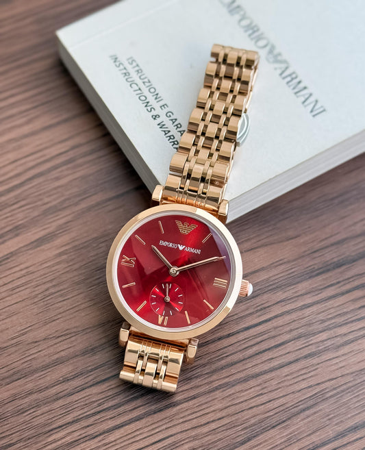 Rose Gold Red Women's Watch