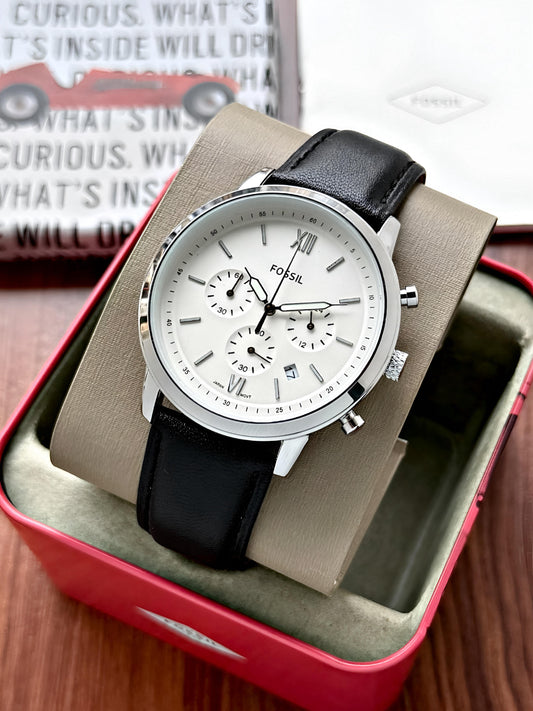 Black White Chronograph Watch