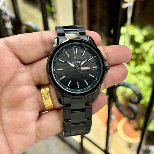 All Black Day Date Watch