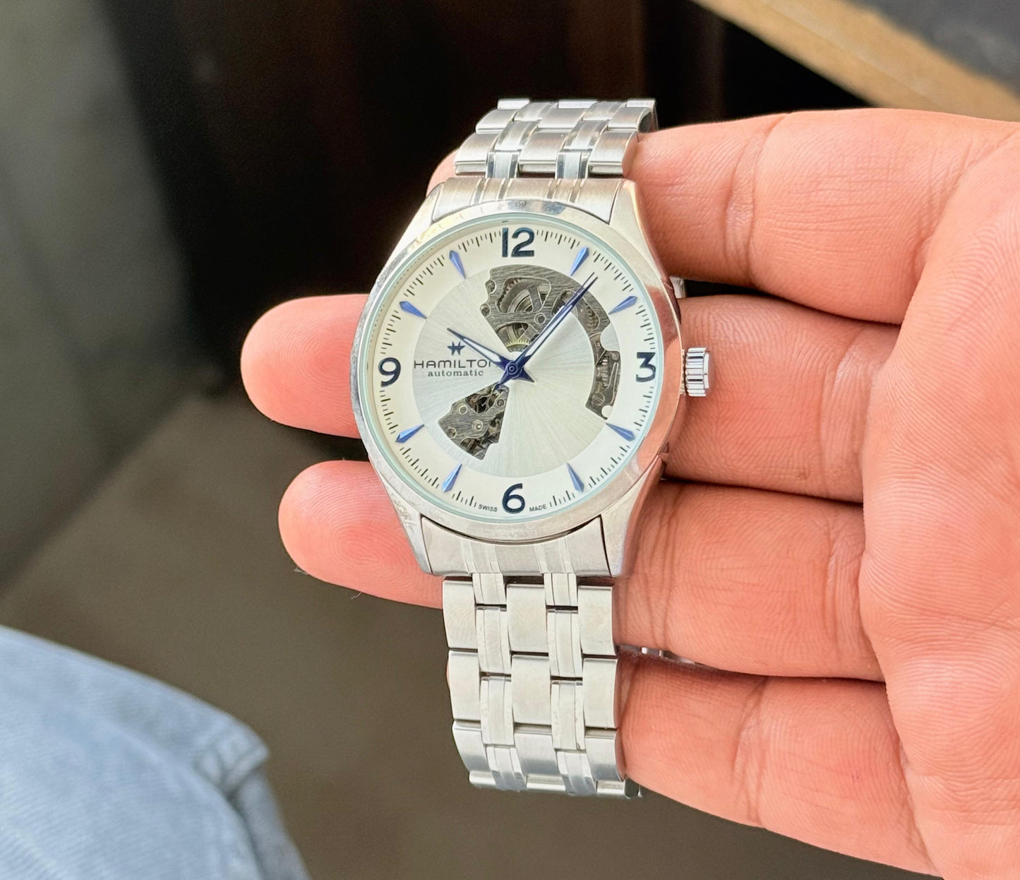All Silver Automatic Metal Watch