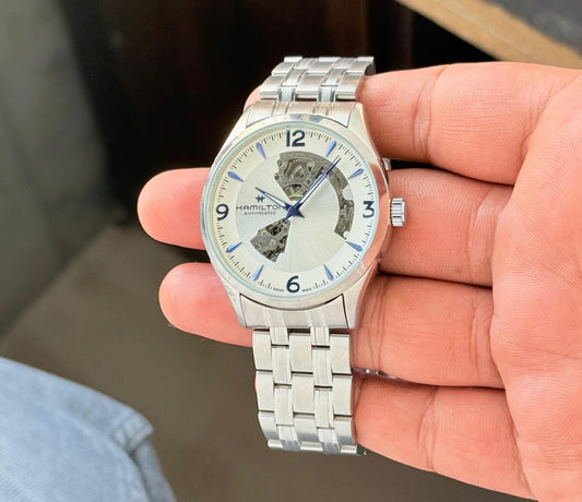 All Silver Automatic Metal Watch