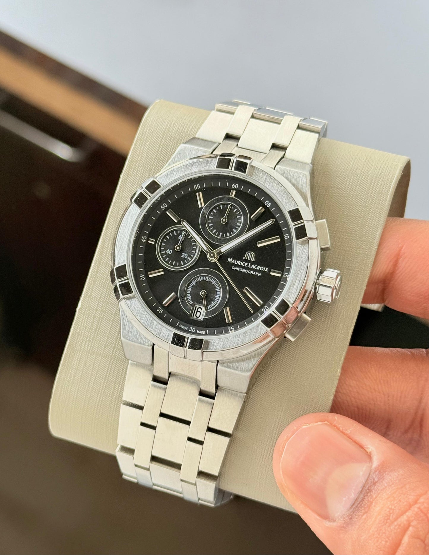 Silver Black Metal Watch