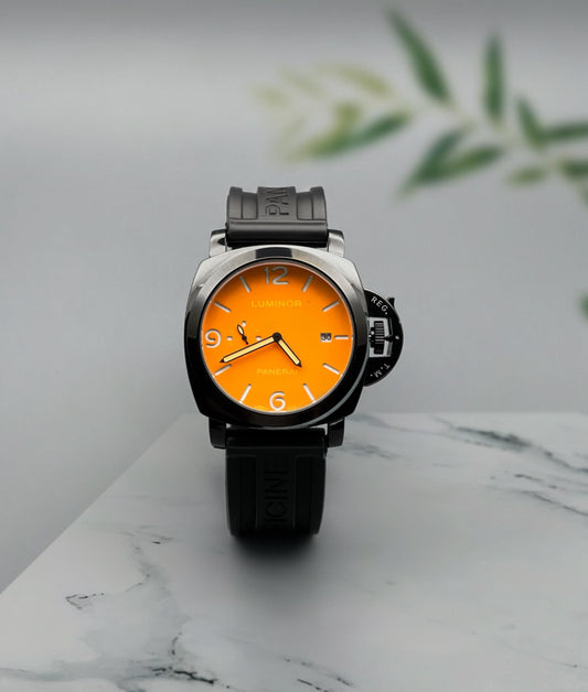 Black Orange Chronograph Watch
