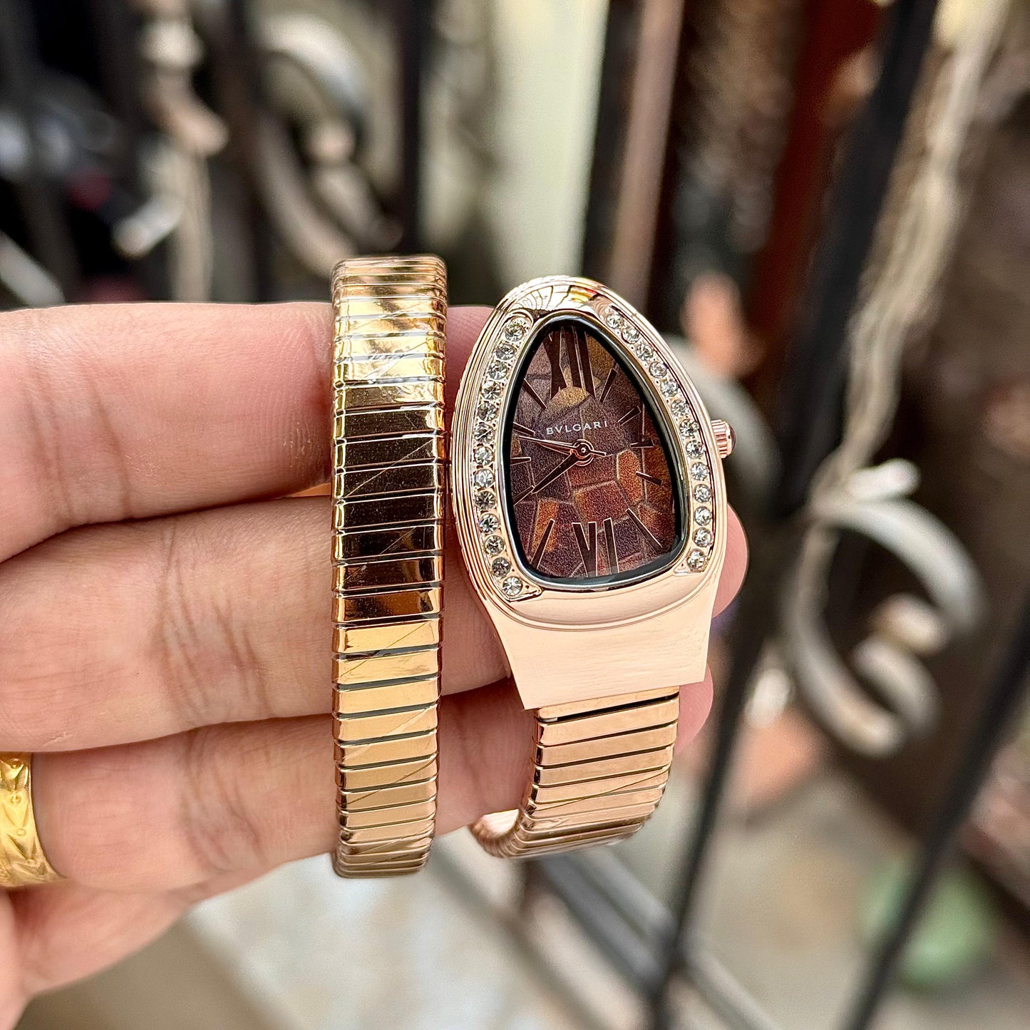 Rose Gold Brown Women's Metal Watch