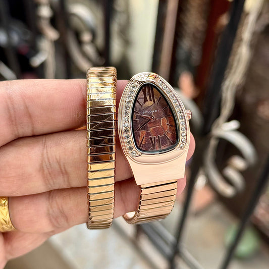 Rose Gold Brown Women's Metal Watch