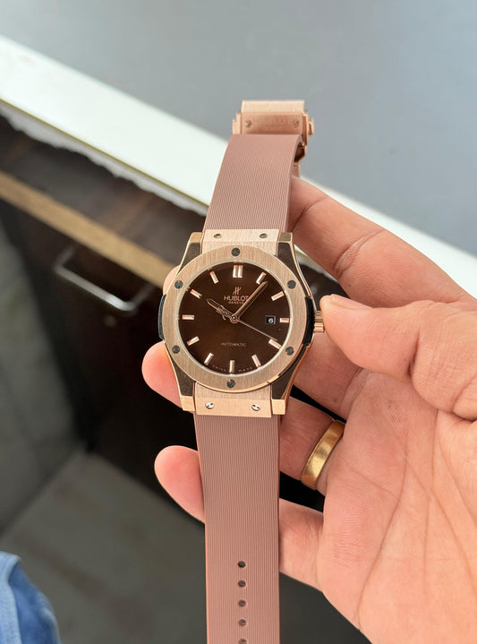Brown Rose Gold Automatic Watch (Original Quality)