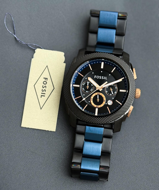 Blue Black Chronograph Watch