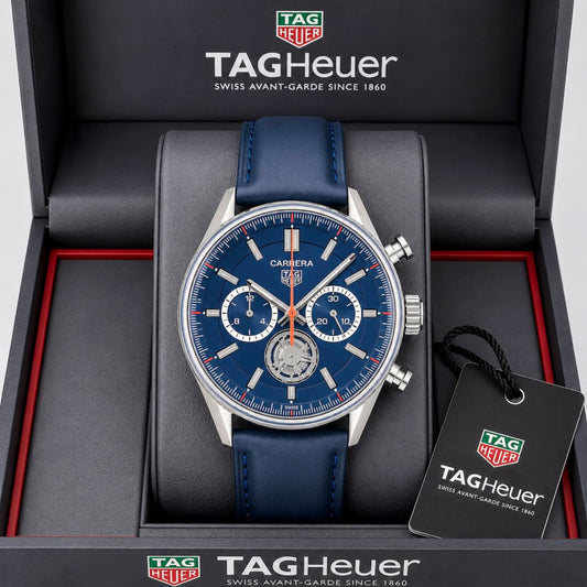 Blue Silver Chronograph Watch