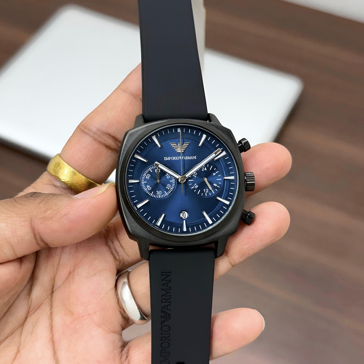 Black Blue Chronograph Watch