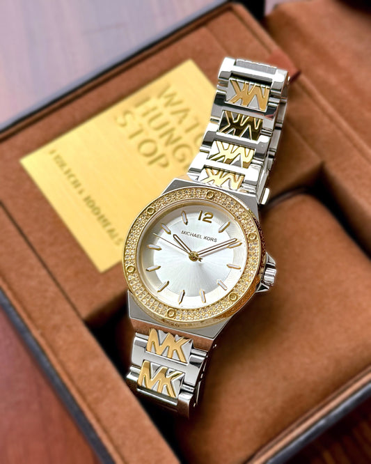 Silver Gold White Womens Watch