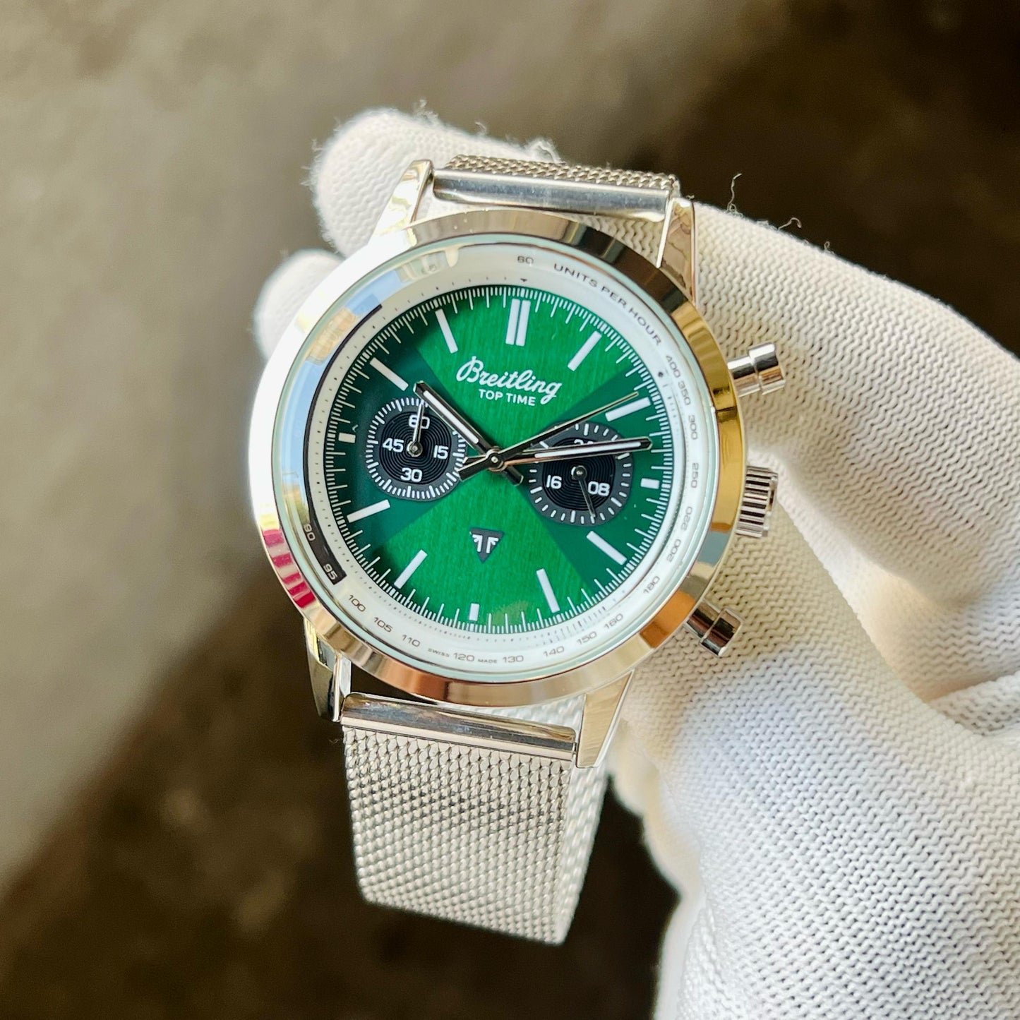Silver Green Watch