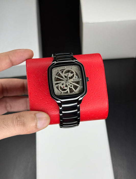 Black Grey Square Automatic Watch