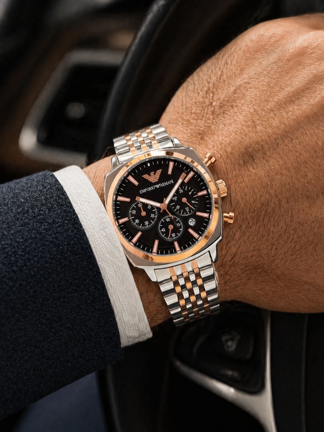 Silver Rose Gold Metal Watch