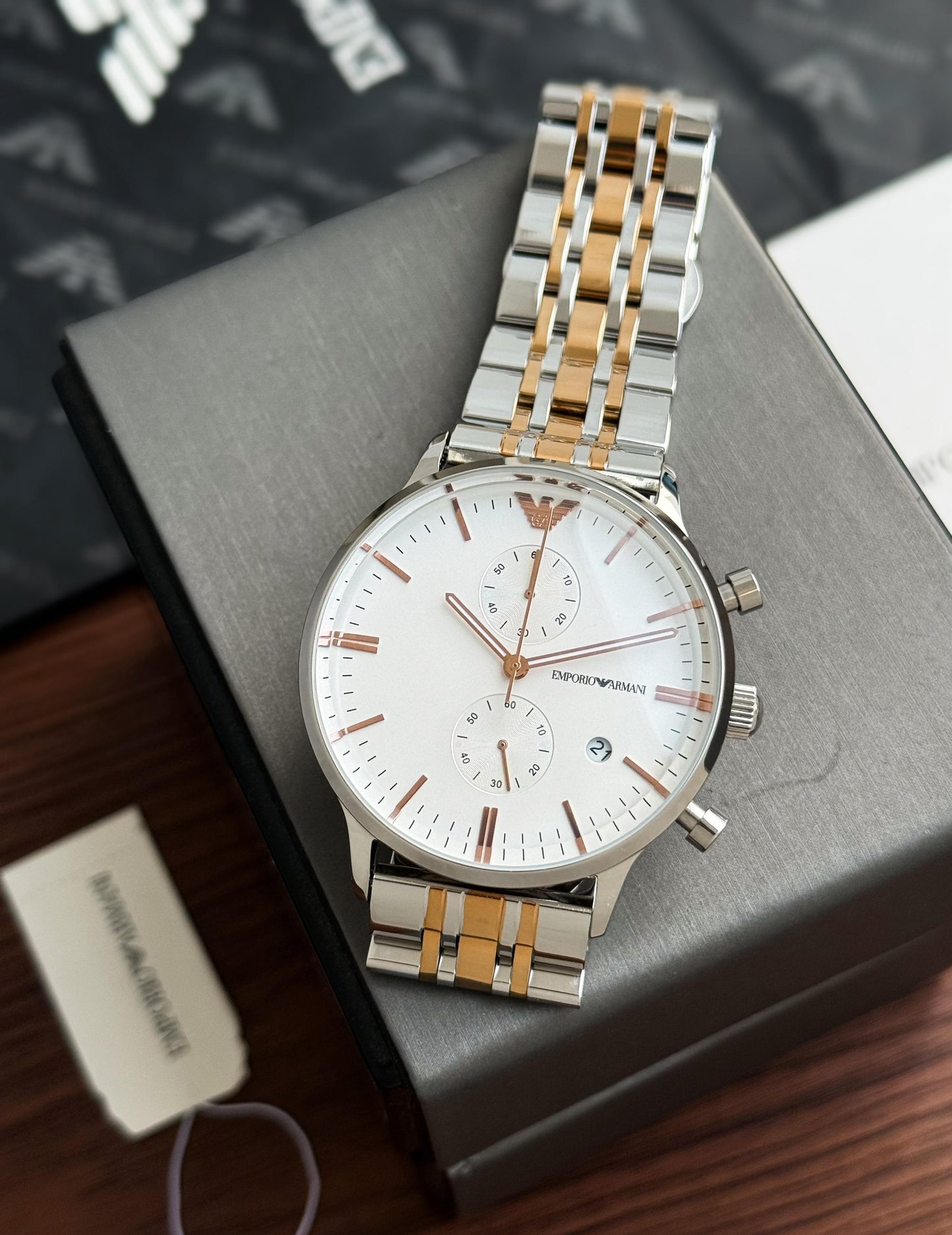Silver Rose Gold Metal Watch