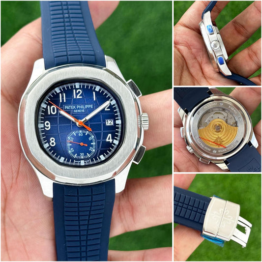 Blue Silver Automatic Watch