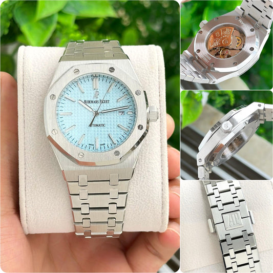 Silver Blue Automatic Watch