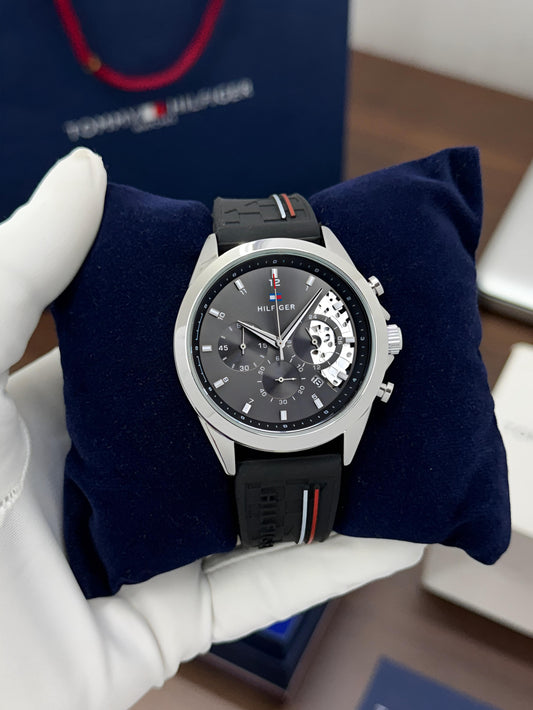 Black Silver Chronograph Watch