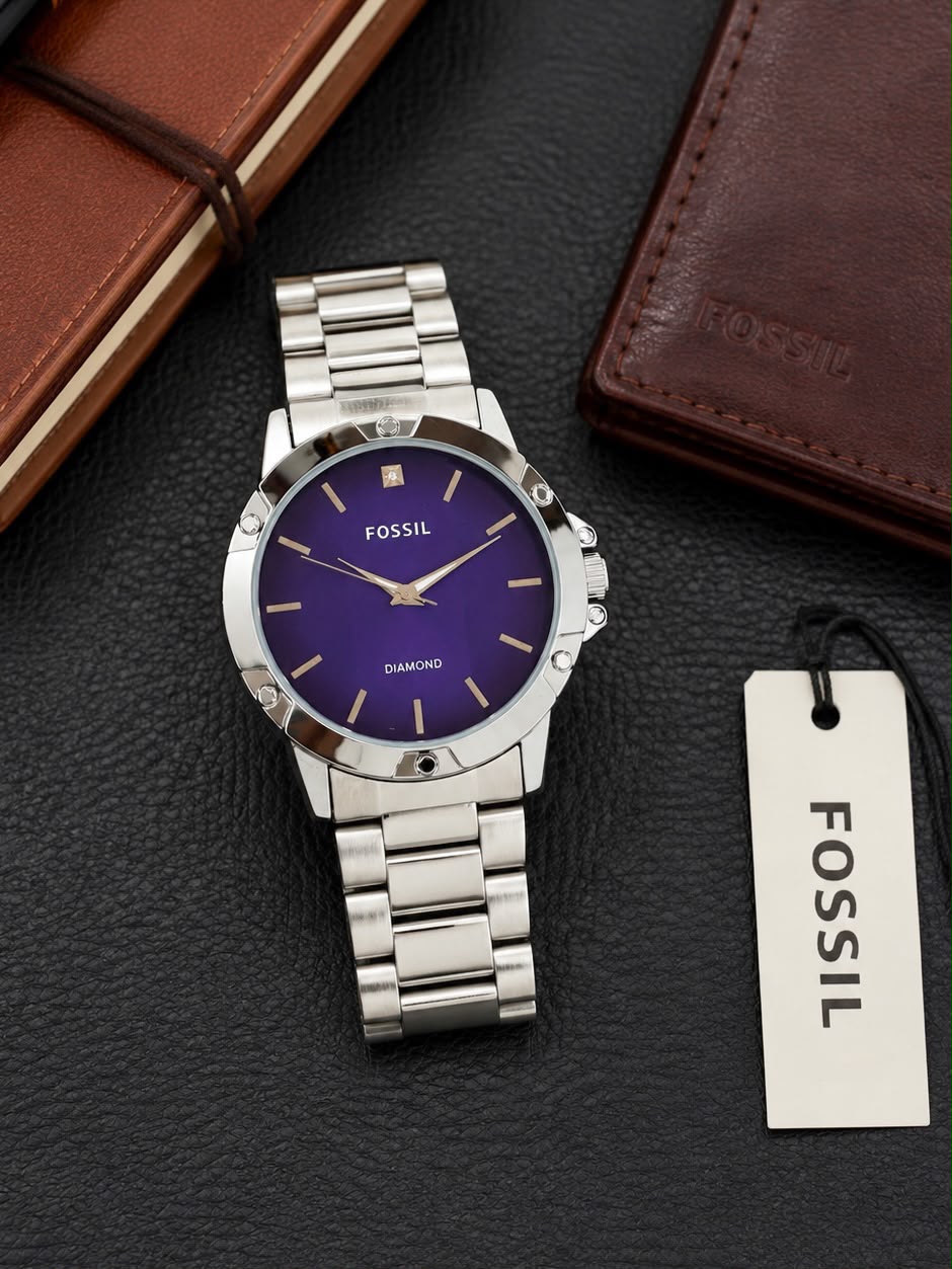Silver Purple Premium Watch