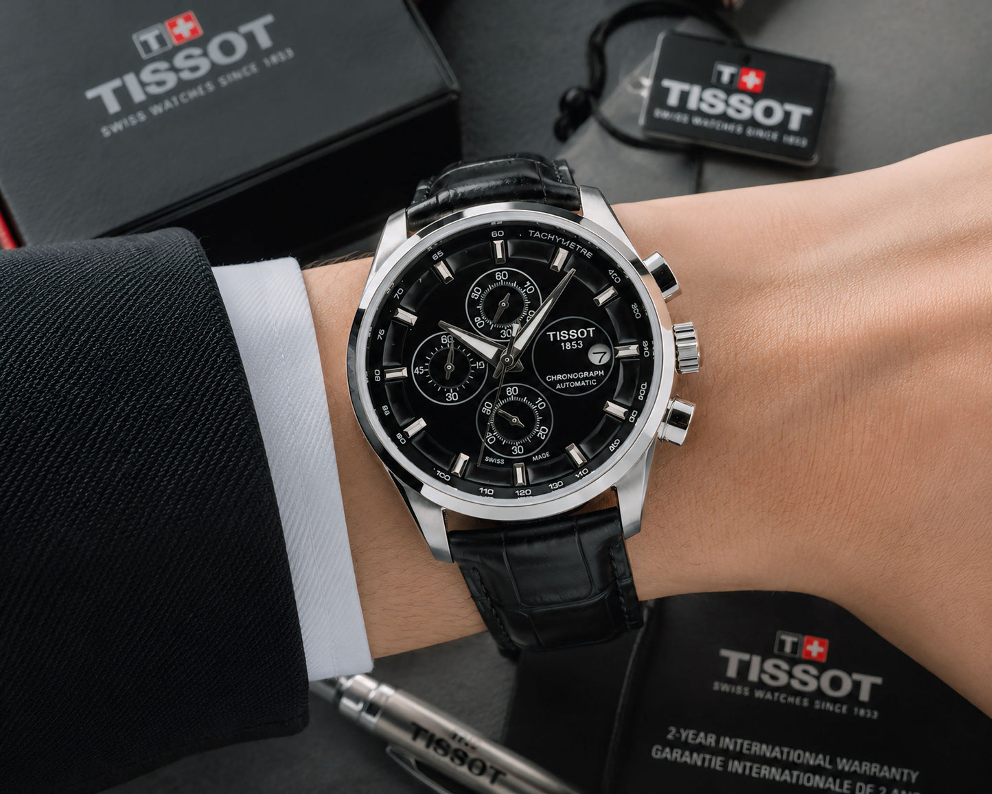 Black Silver Chronograph Watch