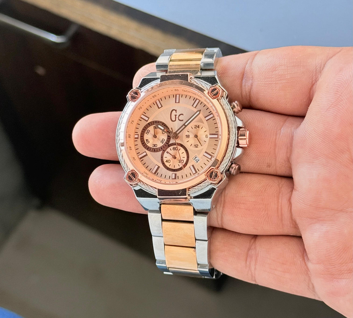Silver Rose Gold Metal Watch